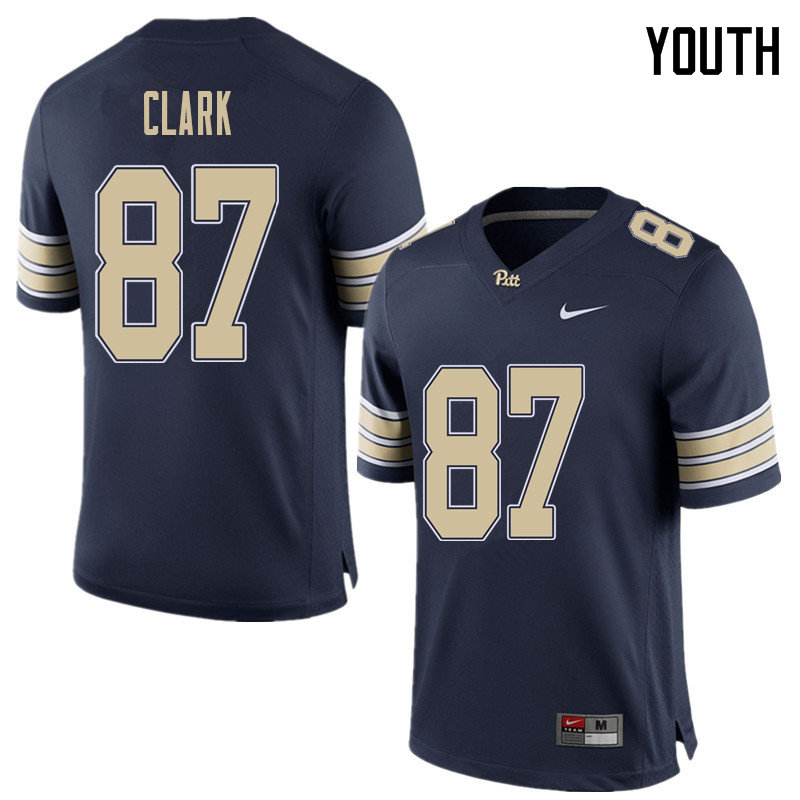 Youth #87 Chris Clark Pittsburgh Panthers College Football Jerseys Sale-Home Blue